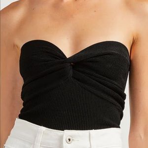 ANIKA TWISTED BLACK KNIT TOP